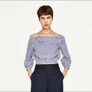 ZARA striped off the shoulder top